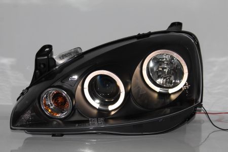 Scheinwerfer Set Opel Corsa C Bj 00-06 Angel Eyes klarglas//chrom H1+H1 1004404