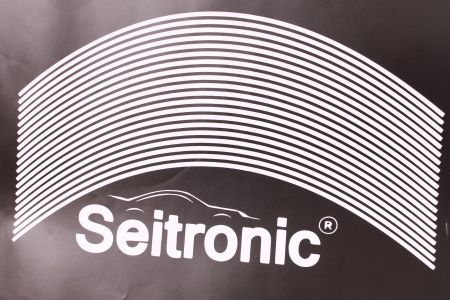 Seitronic® Felgenrandaufkleber Felgenaufkleber 3mm-15mm Dicke Carbon schwarz 18" 