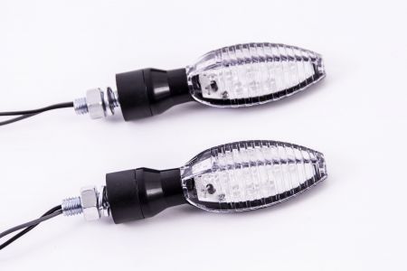 Seitronic® Set Universal Motorrad / Quat / ATV LED Blinker mit E Prüfzeichen HF101065BLK