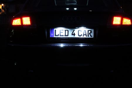 Seitronic® Led Kennzeichenbeleuchtung Audi S4 B6 Bj. 00-04, mit E4 Prüfzeichen