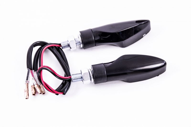 Seitronic® Set Universal Motorrad / Quat / ATV LED Blinker mit E Prüfzeichen HF101067BLK
