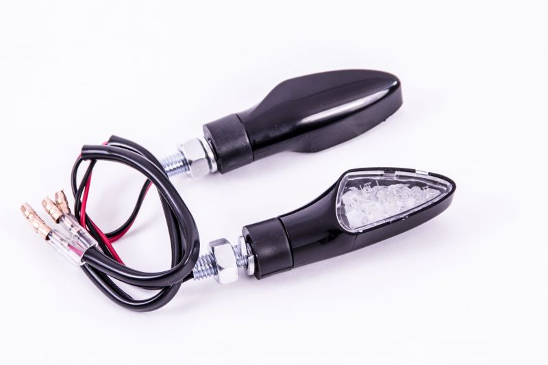 Seitronic® Set Universal Motorrad / Quat / ATV LED Blinker mit E Prüfzeichen HF101067BLK